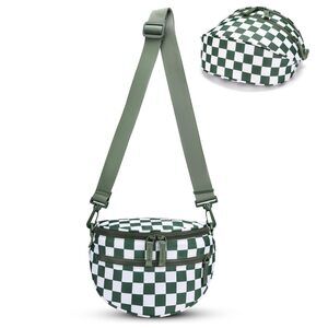 4086 Small Checkered Crossbody Bag Nylon Bum Bags shoulder Purses Handbags